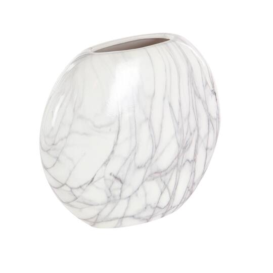 Set of 3 Grey Stoneware Contemporary Vase, 9" x 8"